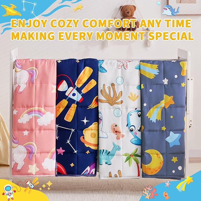 anfie Weighted Blanket Kids(48"x72" 10lbs) Weighted Blanket Cooling Blanket for Sleeping,Throw Size Breathable Blanket with Premium Glass Bead(White Shark)