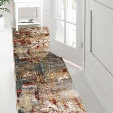 Lahome Washable Runner Rug with Rubber Backing- 2x8 Rug Runners for Hallways Non Slip Kitchen Rugs Non Skid, Modern Abstract Carpet Runner Indoor Floor for Bathroom Entrance Living Room Bedroom,Red