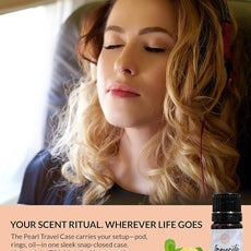 Essence Pearl Travel Case - Wearable Aromatherapy Kit with Nasal Diffuser Rings, Soaking Bay, and 5mL Essential Oil – Portable Wellness Gift Set for On?The?Go Self Care
