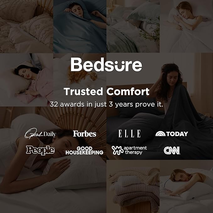 Bedsure Full Size Bed Sheets - 4 Pieces Soft Full Sheet Set - Breathable & Cooling - Hotel Luxury - Easy Care Polyester Microfiber Bedding for Women, Men, Dark Grey