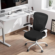 Ergonomic Office Chair - Computer Desk Chairs Comfy, Mesh High-Back Gaming Chair with Adjustable Lumbar Support, Executive Task Chair for Adults, Comfortable for Long Hours (White Black)