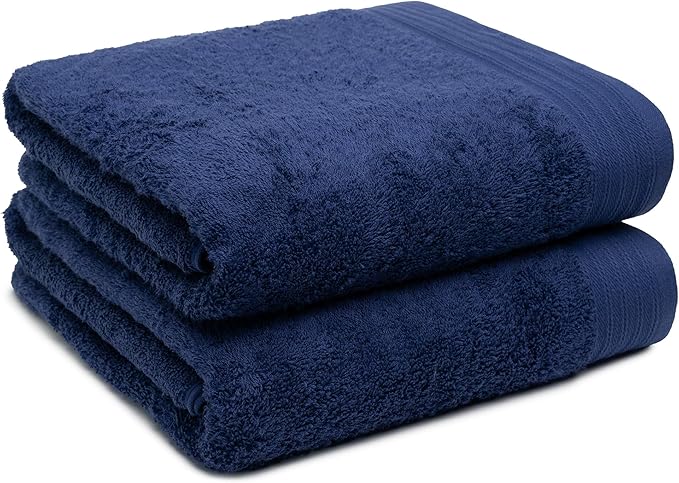 100% Cotton Towels 35" X 70" | Navy BlueTowels Set of 2 Ultra Soft and Highly Absorbent Bath Towel Set Cotton, Gym, Hotel, Spa, Machine Washable