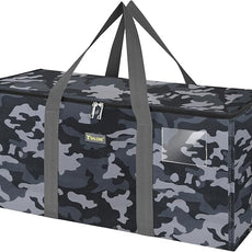 BALEINE Extra Large Storage Tote with Zippers & Carrying Handles, Heavy-Duty Oxford Fabric Moving Bags for Laundry, Space Saving, Storage, Grey Camouflage