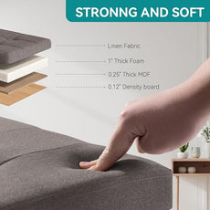 BRIAN & DANY Small Ottoman with Storage, Small Storage Ottoman, Folding Foot Stool with Wood Legs for Living Room and Bedroom Linen Rest Seat, 12.6