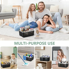 Black Shower Caddy Portable: Plastic Bathroom Caddy Organizer with Handle and Holes, Cleaning Caddy, Hard Shower Basket Storage Tote for Toiletry, College Dorm Room Essentials for Men