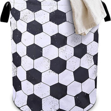Football Laundry Basket Foldable Oxford Cloth Tote Bag Laundry Hamper Clothes Storage Bucket Organizer For Bathroom/Laundry Storage/Bedroom 19.6x15.7 Inch