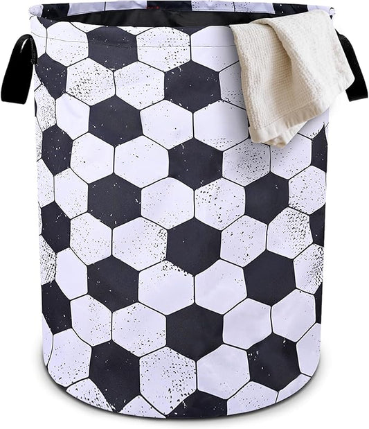 Football Laundry Basket Foldable Oxford Cloth Tote Bag Laundry Hamper Clothes Storage Bucket Organizer For Bathroom/Laundry Storage/Bedroom 19.6x15.7 Inch