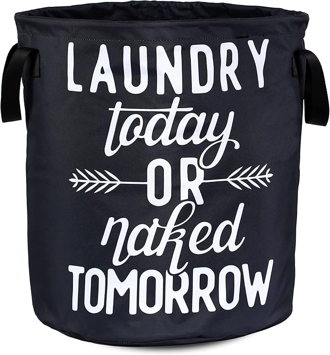 Wash Today Laundry Basket Foldable Oxford Cloth Funny Tote Bag Laundry Hamper Clothes Storage Bucket Organizer For Bathroom/Laundry Storage/Bedroom Storage Basket 17.7x13.7 Inch