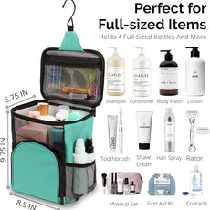 Original Shower Caddy For College Dorms- Travel Shower Caddy - Dorm Organizer Bag - Large Capacity, Quick Dry and Water Resistant with Metal Hook - Portable and Foldable Bag for Gym and Travel (Aqua)