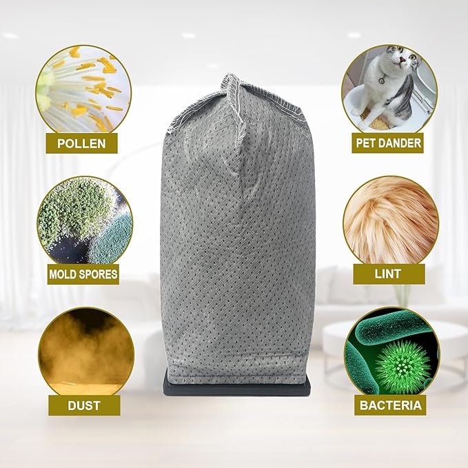 HEPA Cloth Filter Bags Replacement for Hoover Porta Power Swingette S1015 S1029 CH30000 Commercial Canister Vacuum Cleaner Bag, Replace 43662023 (6 Pack)