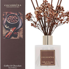 Cocorrína Reed Diffuser Sets - Coffee & Chocolate Scented Diffuser with Sticks Home Fragrance Reed Diffuser for Bathroom Shelf Decor