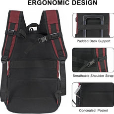 WOLT Laptop Backpack with USB Charging Port Fits Up to 17 Inch Laptop, College Backpack for Men Women, Computer Business Bookbag, Red