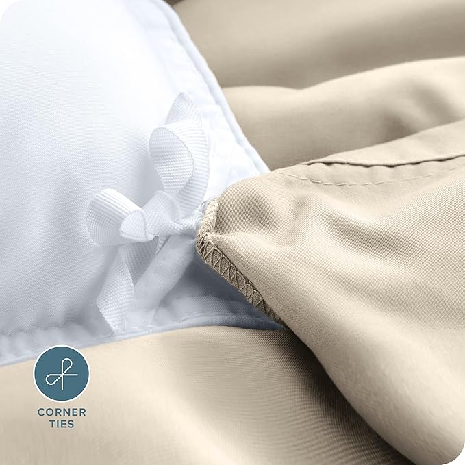 Bare Home Bedding Duvet Cover Full Size - Premium 1800 Super Soft Collection - Lightweight, Cooling - Soft Breathable Bedding Duvet Cover (Full, Sand)