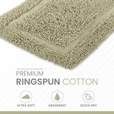 Martex 100% Cotton Ringspun Bath Rug Super Soft Super Absorbent Essential Bathroom Rugs Non-Slip Bath Mat Quick Drying Bath Mat Sea Green