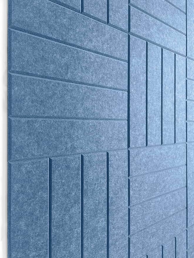 Felt Wall Tiles | Large Cork Board Alternative | Aesthetic Felt Bulletin Board for Office, Home & Classroom | Large Cork Boards for Walls Pinboard (12-Pack) | Ocean Blue
