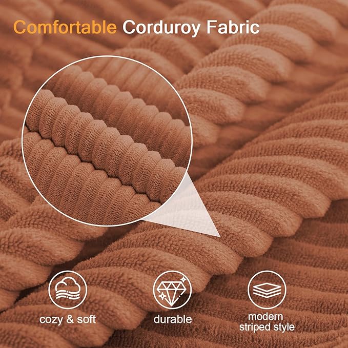 COMAX Convertible Sofa Bed Queen, Corduroy Folding Floor Couch Pull Out Couch Bed Futon Sleeper with Pillows, Fold Out Boneless Sofa Comfy Lounge Mattress Loveseat for Living Room Bedroom