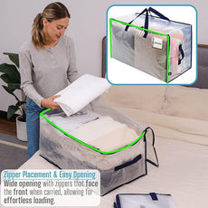 VENO 8 Pack Moving Bags and Large Christmas Decoration Storage Bins with lids. Alternative to Moving Boxes, Packing Supplies for College. Heavy Duty Totes (Clear, 8 Pack)