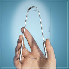MasterMedi Tongue Cleaner Tongue Scraper Surgical Grade Stainless Steel Tongue Brush Dental Kit Professional Eliminate Bad Breath With Non-synthetic Grip (Family Pack (4 pcs)