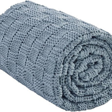 Knitted Weighted Blanket for Adult, No Beads Heavy Blanket 48” x 72'' 12lbs, Breathable Chunky Knit Blanket, Cooling Weighted Blanket for Hot Sleepers, Christmas Home Decor (Light Blue)