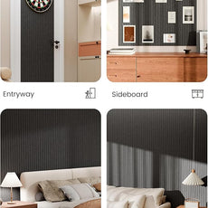 Bumusty Large Cork Board Alternative-47 x35 Felt Bulletin Board Tiles, with 30 Pushpins, 70 Adhesive Tabs, 12-Pack Slat Wall Paneling, Cork Boards for Office Push Pin Board Felt Board-Charcoal Gray