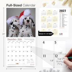 RED EMBER Dalmatian Puppies 2026 Wall Calendar 12 Month | 12