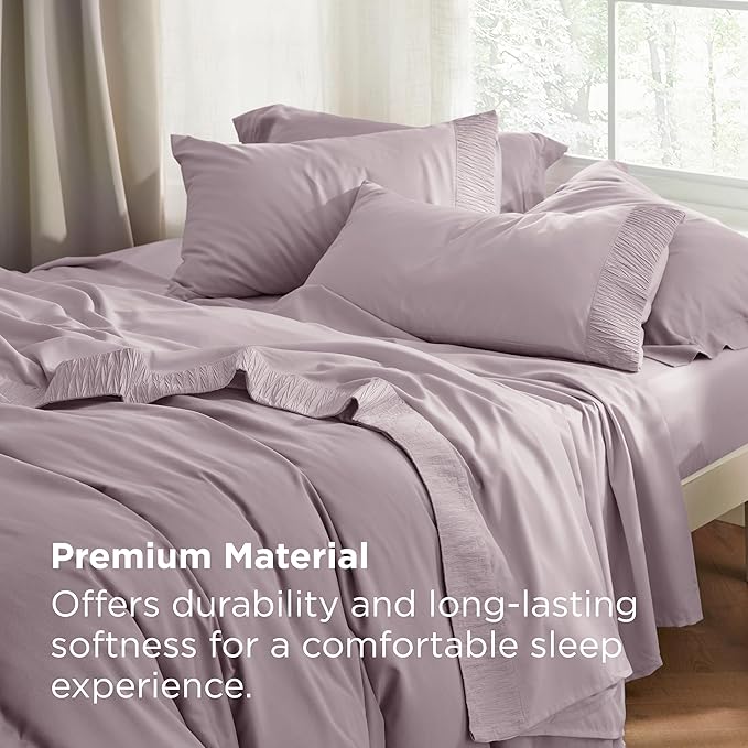 Bedsure Twin Sheets Set - 3 Pieces Soft Twin Bed Sheets - Breathable & Cooling - Hotel Luxury - Easy Care Polyester Microfiber Bedding for Women, Men, Pink Mocha