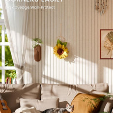 Bumusty Large Cork Board Alternative-47 x35 Felt Bulletin Board Tiles, with 30 Pushpins, 70 Adhesive Tabs, 12-Pack Slat Wall Paneling, Cork Boards for Office Push Pin Board Felt Board-Oatmeal