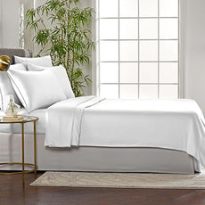 Pure Bamboo California King Sheets, Genuine 100% Organic Viscose Derived from Bamboo Bed Sheet Set, Soft & Cooling, Double Stitching, 2 Year Quality Promise (California King, White)