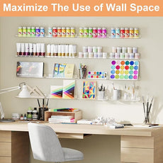 upsimples 12 Pack Acrylic Shelves Wall Organizer and Storage, 15