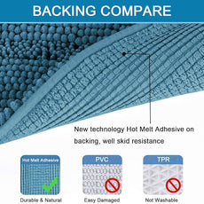 H.VERSAILTEX Bath Mats for Bathroom Non Slip Extra Thick Chenille Striped Bath Rug 24