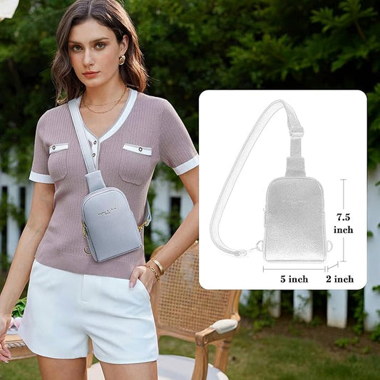 INICAT Travel Small Crossbody Sling Bags Women Cross Body Purses Passport Holder Vegan Leather Fanny Packs Birthday Gifts