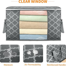 90 L Large Storage Bag Clothes Storage Organizer with Durable Handles for Closet Storage, Comforter, Blanket, Clothing, Bedding and Toys 6 Pack