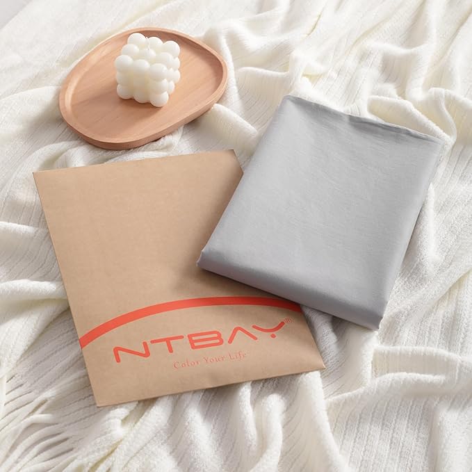 NTBAY King Cotton Pillowcases - Envelope Closure 20x36 Pillowcases Set of 2, Breathable and Soft Bed Pillow Cases, Light Grey