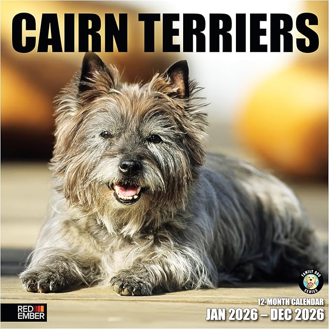 RED EMBER Cairn Terriers 2026 Wall Calendar 12 Month | 12" x 24" Open | Thick & Sturdy Paper | Holiday Gift | Cute Puppy Dog Calendar 2026
