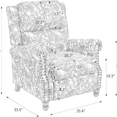 Recliner Chair, Modern Pushback Armchair with Adjustable Backrest & Footrest for Bedroom, Living Room (Rococo Green,Set of 2)