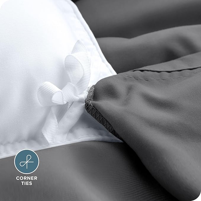 Bare Home Bedding Duvet Cover King Size - Premium 1800 Super Soft Collection - Lightweight, Cooling - Soft Breathable Bedding Duvet Cover (King, Grey)