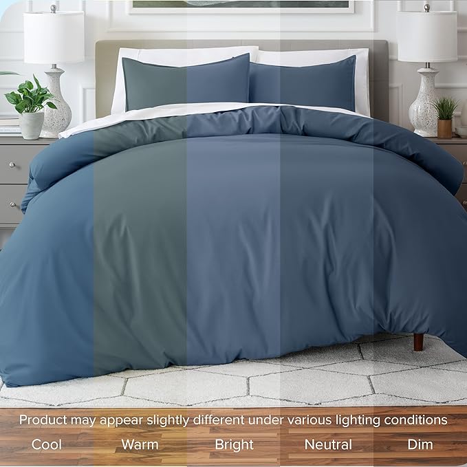 Bare Home Bedding Duvet Cover California King Size - Premium 1800 Super Soft Collection - Lightweight, Cooling - Soft Breathable Bedding Duvet Cover (Cal King, Bering Sea)