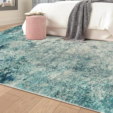Lahome Modern Abstract Area Rug 5x7 Rugs for Living Room, Washable Accent Bedroom Rug Low Pile Non-Slip, Indoor Floor Contemporary Carpet for Kitchen Bathroom Laundry,Blue/Grey