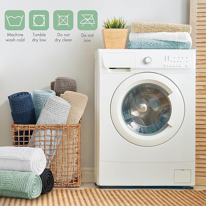 Madison Park Splendor Reversible 100% Cotton Tufted Bathroom Rug-3000 GSM Hotel Quality Luxurious Plush Medium Pile Bath Mat Absorbent, Quick Dry, Shower Room Décor, 20x30 Green