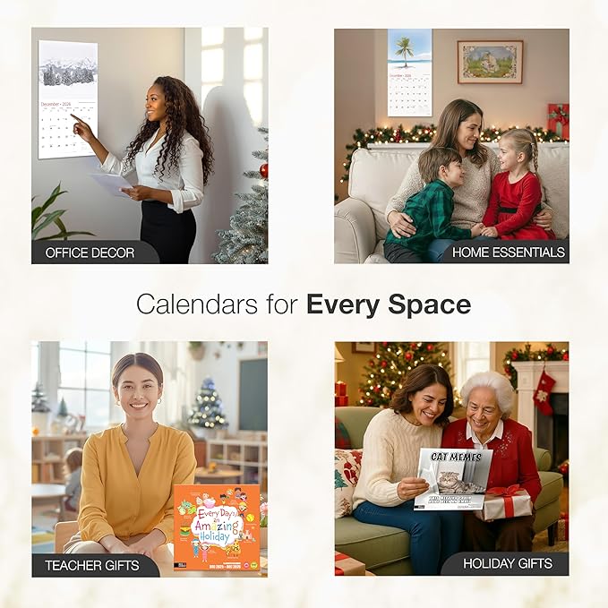 RED EMBER Boston Terrier Puppies 2026 Wall Calendar 12 Month | 12" x 24" Open | Thick & Sturdy Paper | Holiday Gift | Cute Puppy Dog Calendar 2026