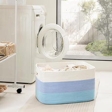 Blanket Basket,Rectangle Woven Baskets for Storage,65L Laundry Basket for Decorative Nursery Blanket,Toys,Dirty Clothes and Magazine in Shelves,Baby Room,and Living Room