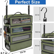Suitcase Organizer, Travel Luggage Organizer Portable Hanging Travel Shelves Collapsible Hanging Packing Cubes for Carry on Suitcase