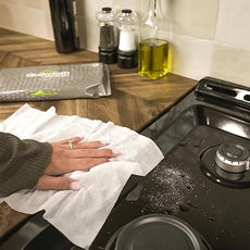 Quikcloth® Tough Messes – Plant-Based, Gentle, Plastic-Free Cleaning Wipes for Home & Kitchen - Safe on Hands and Surfaces