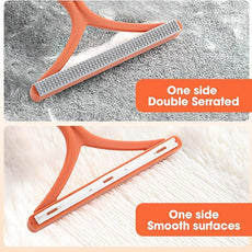 Manual Lint & Pet Hair Remover, Portable Fabric Fuzz Cleaner and Fur Removal Brush for Clothes, Carpets, Furniture, and Car Seats – Reusable Hair Removal Tool for Home and Pets (Orange)