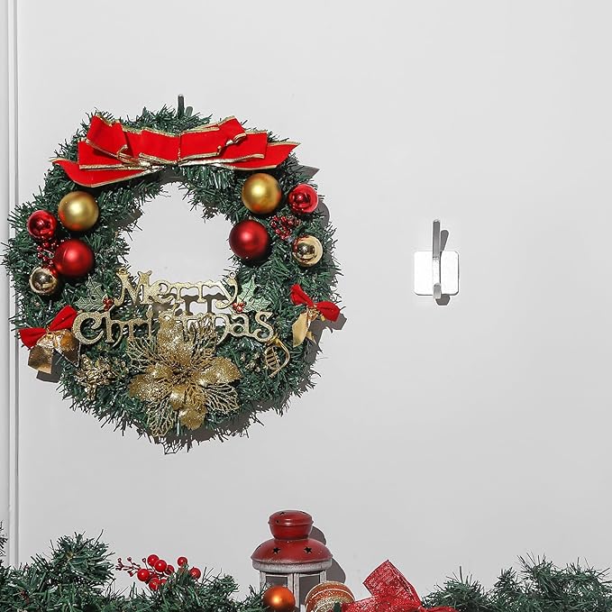 Paoli Heavy Duty Adhesive Hooks,Self-Adhesive Hooks Multiple Colors and Styles 30 lb Maximum Load for Home Schools and Offices (4pc, White)