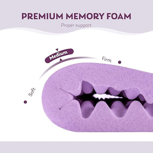 4 Inch Egg Crate Full Memory Foam Mattress Topper, Lavender Scent Gel Infused Foam Mattress Topper for Pressure Relief, CertiPUR-US Certified Full Bed Topper, Purple, 54"×75"