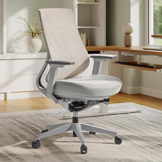 EUREKA ERGONOMIC Lira Office Chair, Ergonomic Desk Chair with 3D Armrests, Adjustable Seat Depth, Breathable Mesh Computer Chair with Lumbar Support for Home Office(Grey)