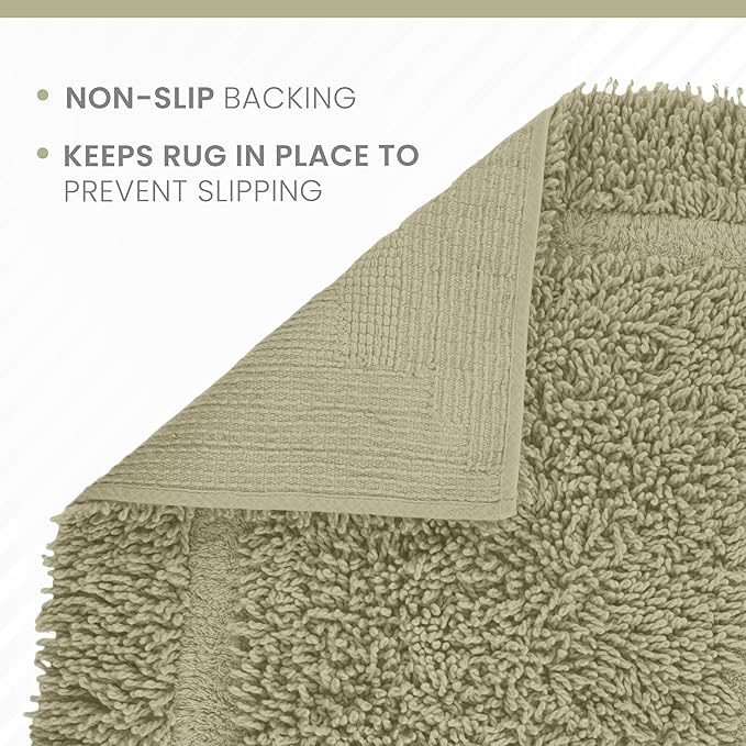 Martex 100% Cotton Ringspun Bath Rug Super Soft Super Absorbent Essential Bathroom Rugs Non-Slip Bath Mat Quick Drying Bath Mat Sea Green