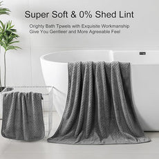 Ferdilan 8 Pack Gray Bath Towel Set, 2 Extra Large Bath Towel Sheets, 2 Hand Towels and 4 Washcloths Ultra Soft and Absorbent Chair Towels for Bathroom, Quick Dry Towel for Home Hotel