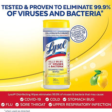 Lysol Disinfectant Wipes, Multi-Surface Antibacterial Cleaning Wipes, Dorm Room Essentials For Disinfecting and Cleaning, Lemon and Lime Blossom, 35 Count (Pack of 3)